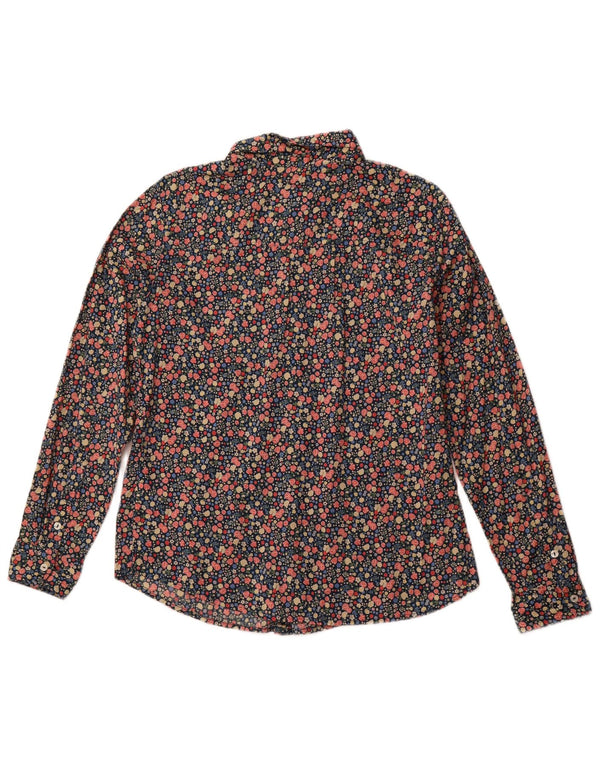 BENETTON Camisa de mujer UK 44 Mediana Algodón floral multicolor