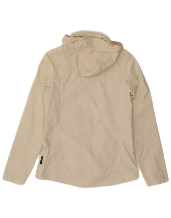Jack Wolfskin Chaqueta impermeable con capucha para mujer UK 6 XS Off White Poliéster