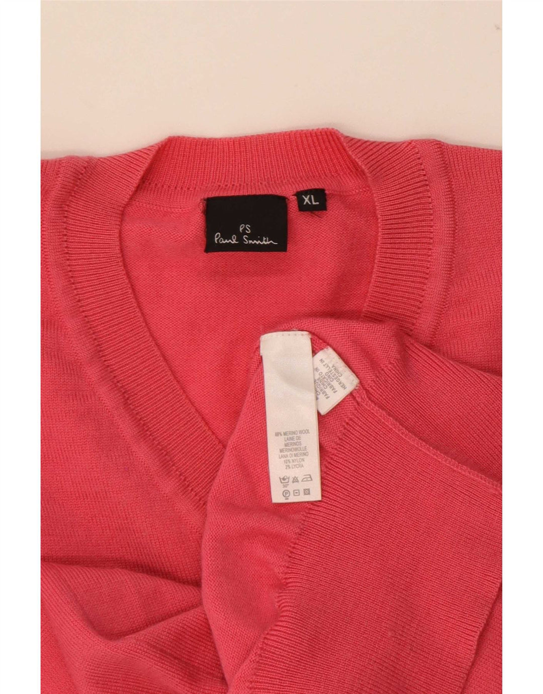 Paul Smith Jersey con cuello en V para hombre XL Lana roja