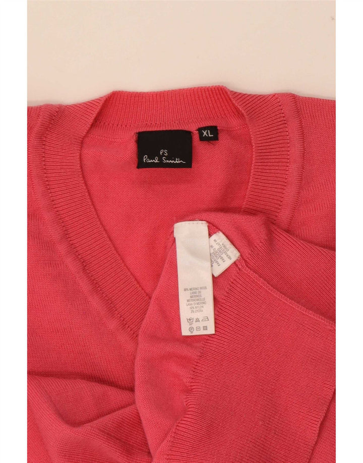 Paul Smith Jersey con cuello en V para hombre XL Lana roja