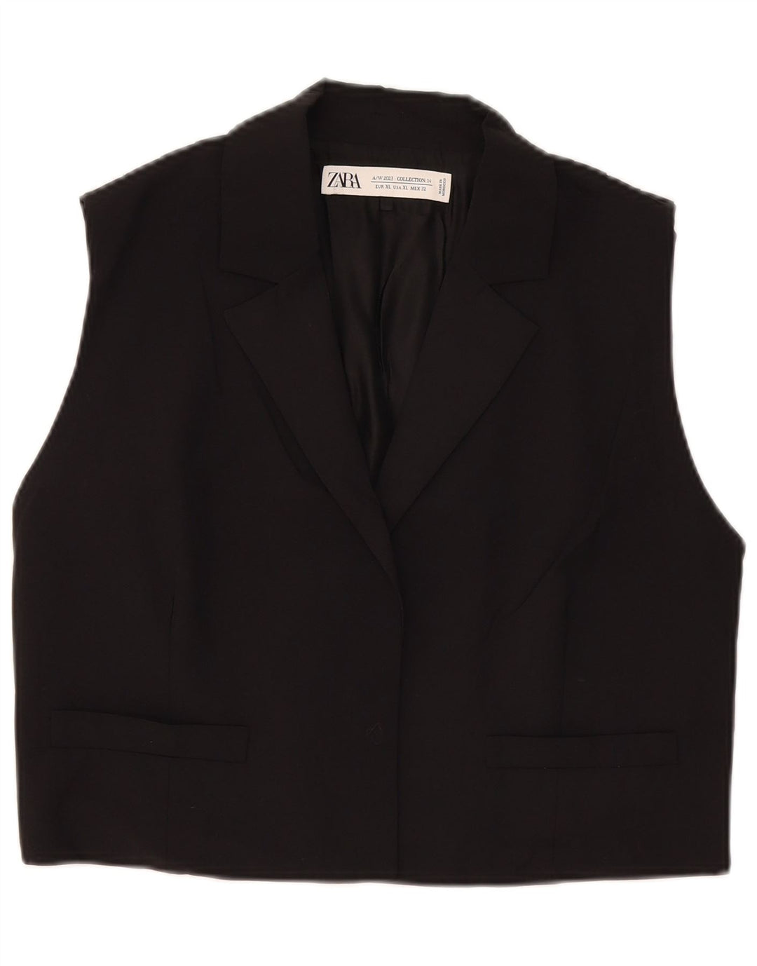 Chaleco Zara Mujer ES 40 XL Viscosa Negro