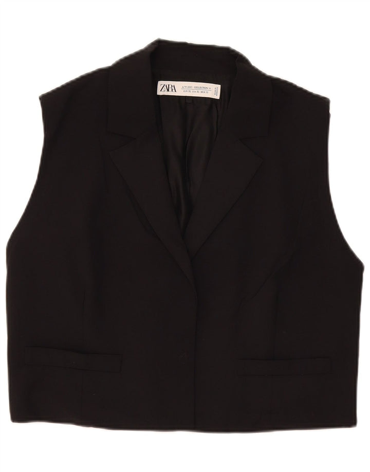 Chaleco Zara Mujer ES 40 XL Viscosa Negro