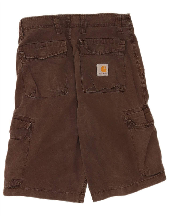 Pantalones Cortos Bermudas Cargo para Hombre Carhartt Talla W30 Mediano Marrón Algodón