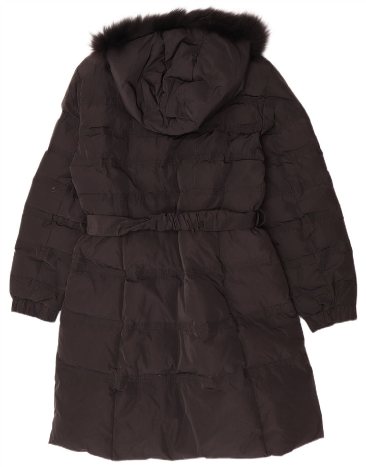 Abrigo acolchado con capucha vintage para mujer IT 50 XL Poliéster negro