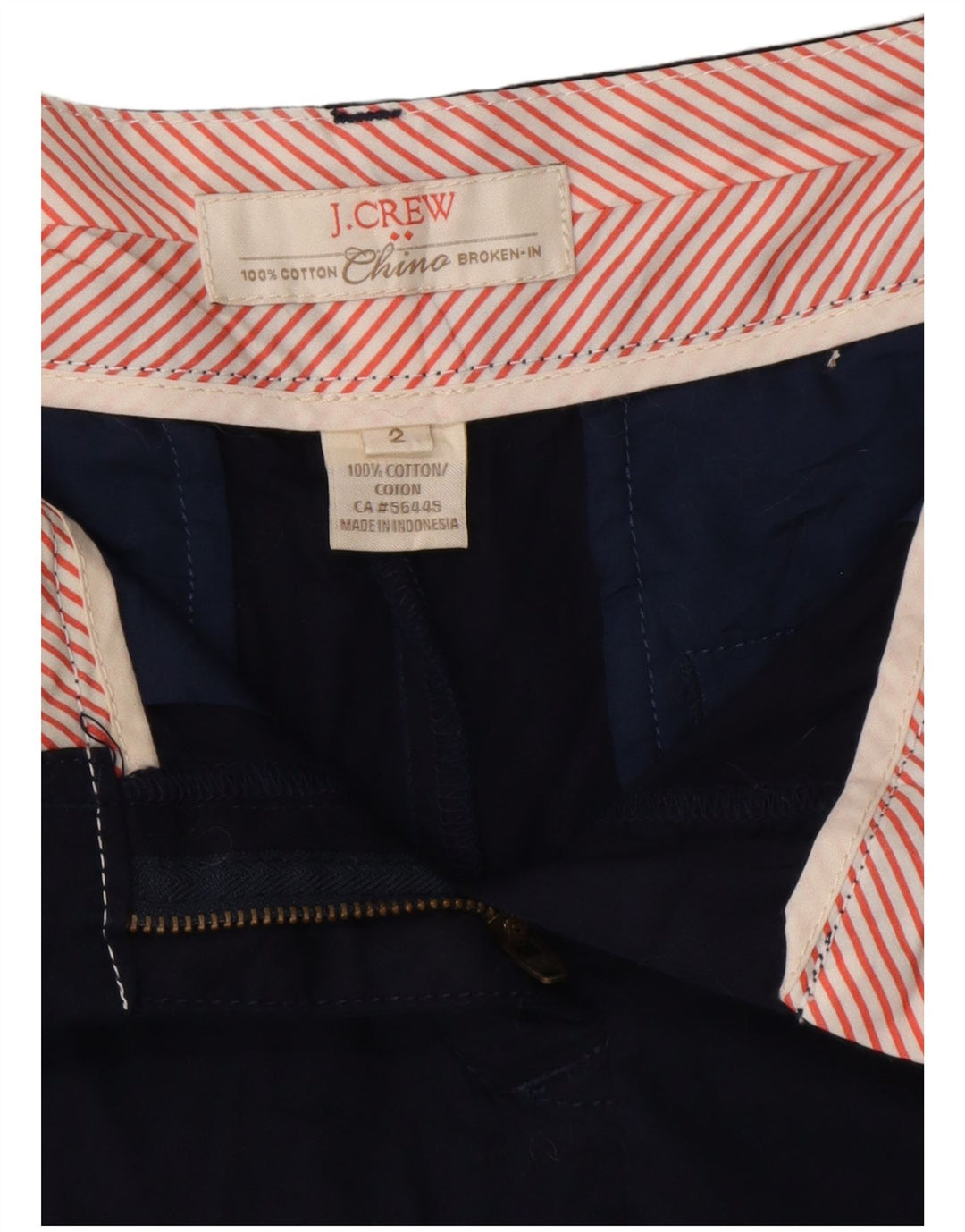 J. CREW Pantalones cortos chinos para mujer US 2 XS W29 Azul marino Algodón