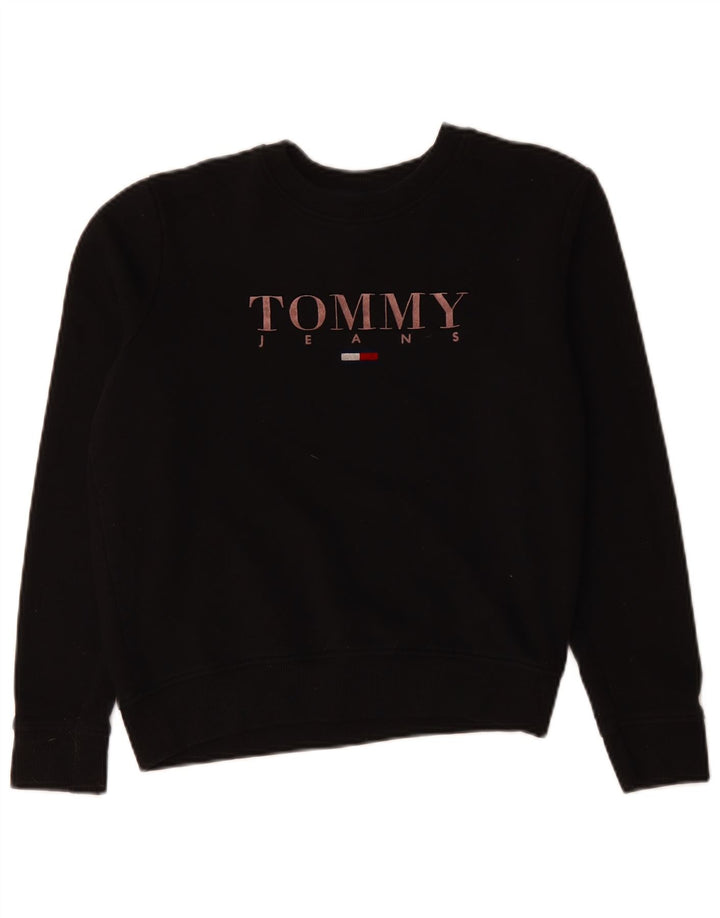 TOMMY HILFIGER Sudadera extragrande para mujer UK 10 Small Black
