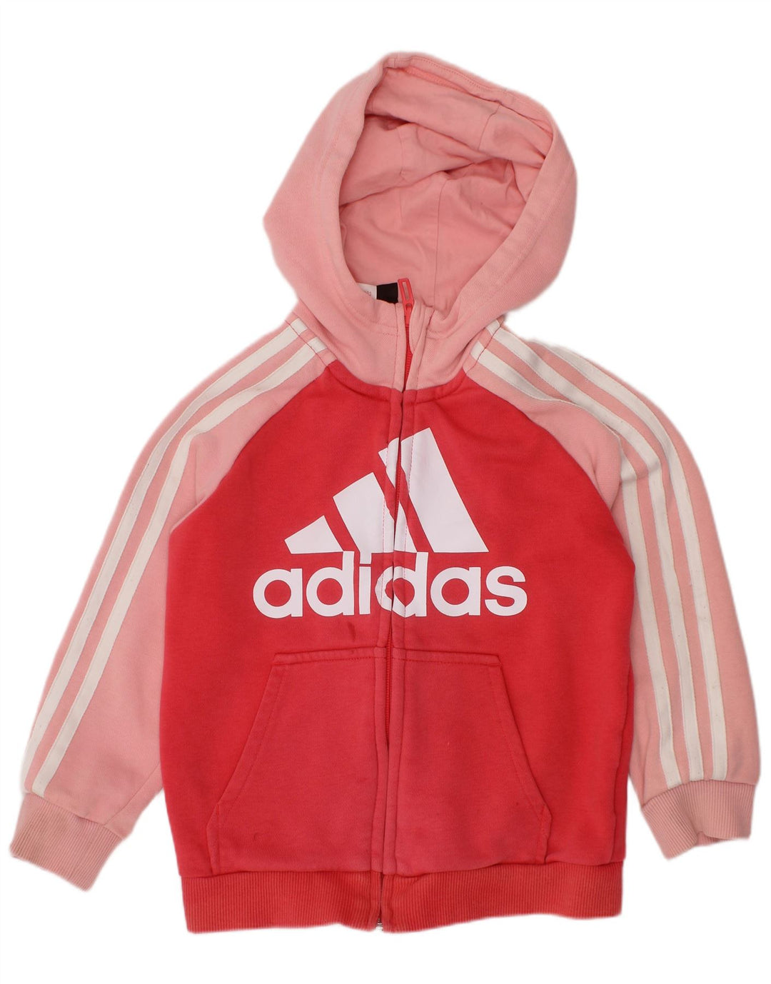 ADIDAS Sudadera con capucha y cremallera Aeroready para niña 4-5 años Rojo Colorblock