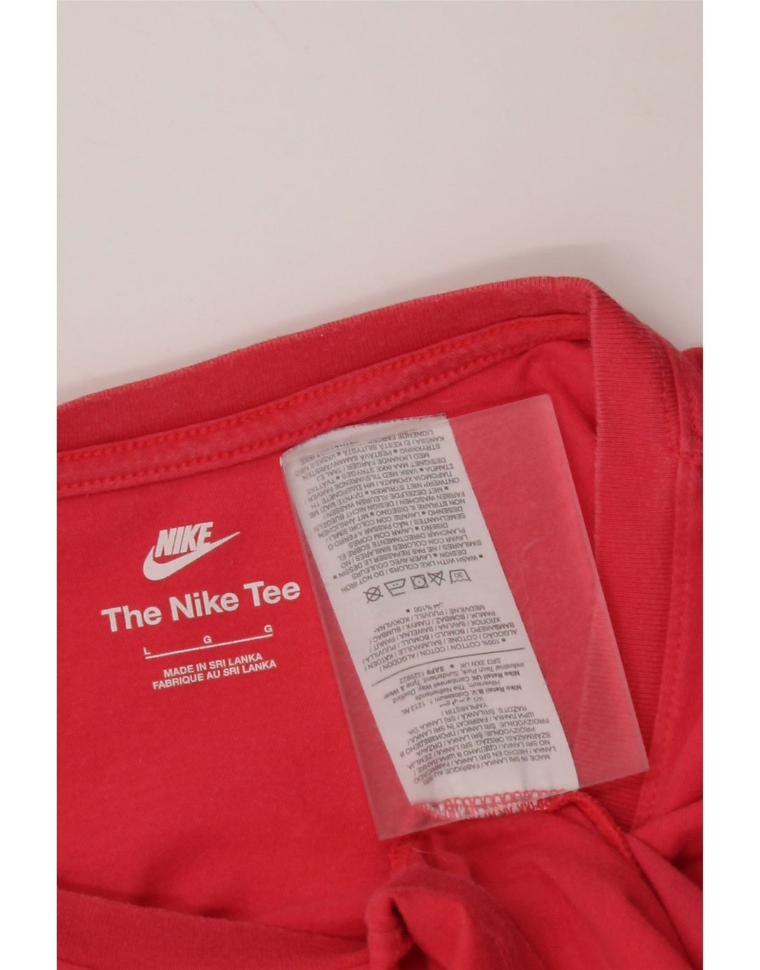 NIKE Camiseta gráfica para hombre Top grande de algodón rosa