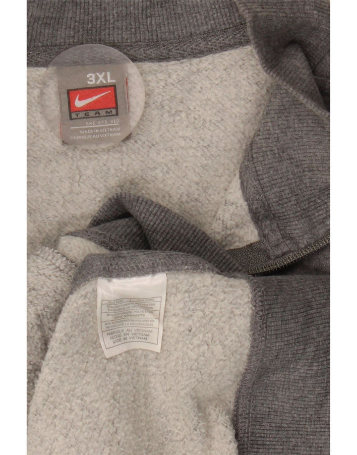Nike - Sudadera con cuello y cremallera para hombre, talla 3XL, algodón gris