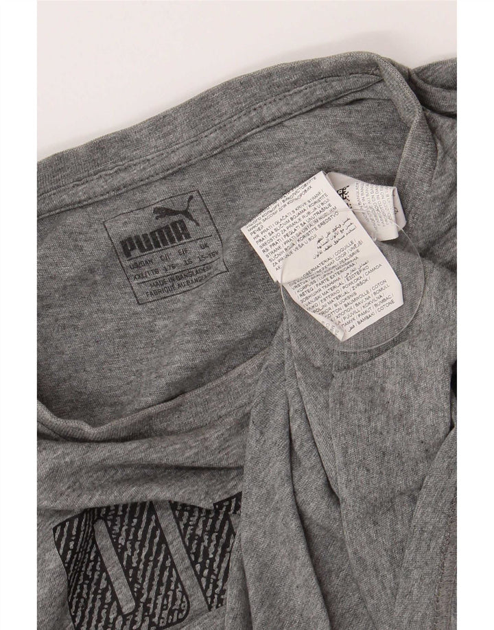 Puma Camiseta Regular Graphic para Niños 15-16 Años Gris Algodón