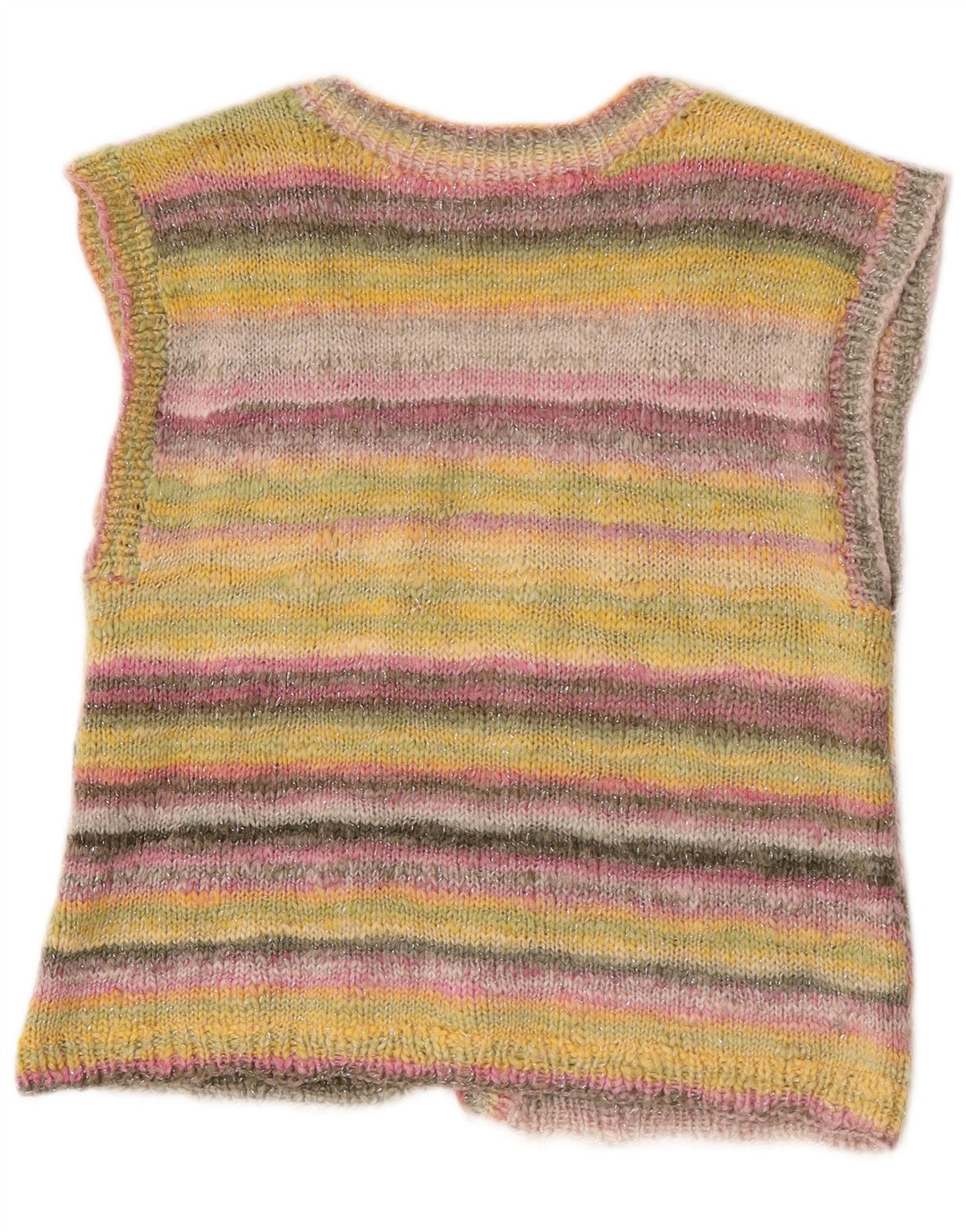 Vintage mujer sin mangas cardigan suéter Reino Unido 14 medio multicolor