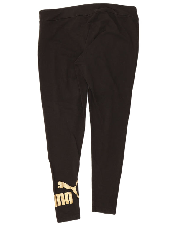 Puma Leggings gráficos para mujer UK 18 XL Algodón negro