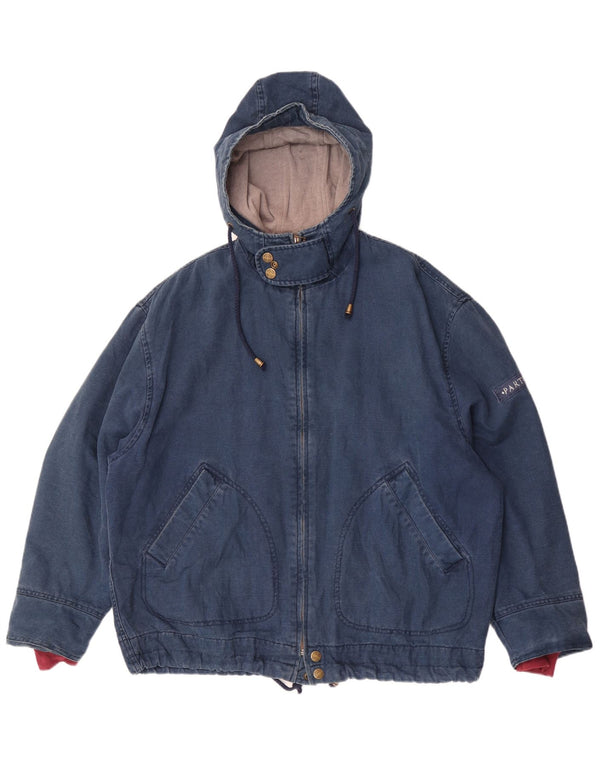 Segunda parte Chaqueta bomber holgada con capucha para hombre UK 36 Small Blue