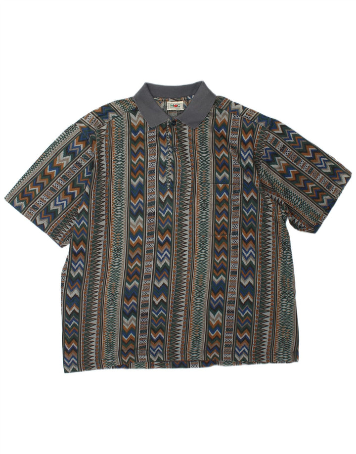 Mango Polo Hombre XL Geométrico Multicolor
