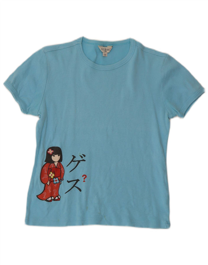 GUESS Camiseta gráfica para niña 13-14 años Azul Algodón