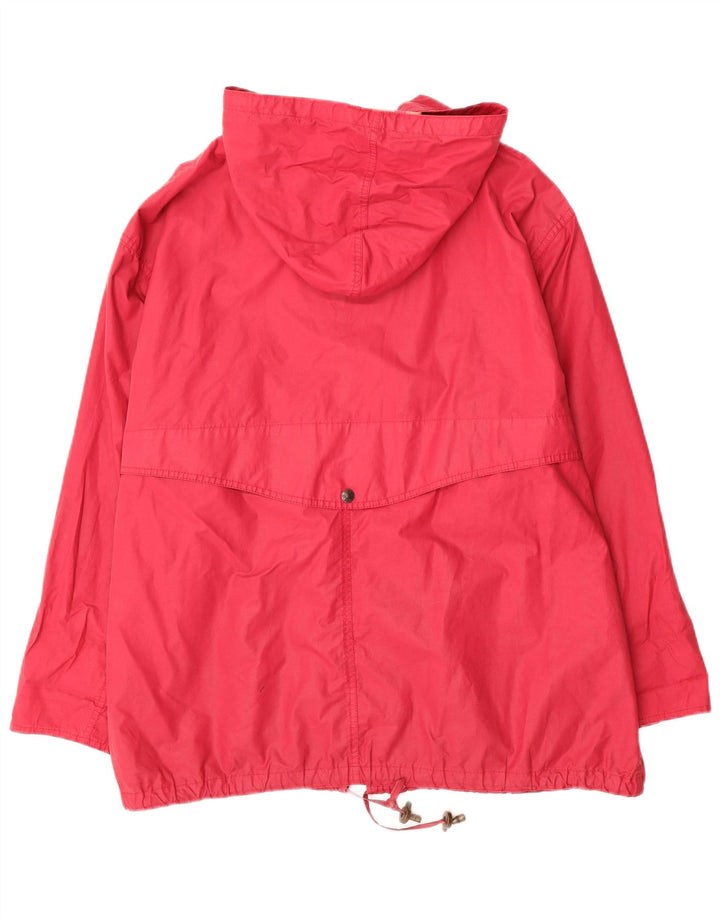 NEW PENNY Chaqueta cortavientos con capucha de gran tamaño para mujer UK 46 Large Red