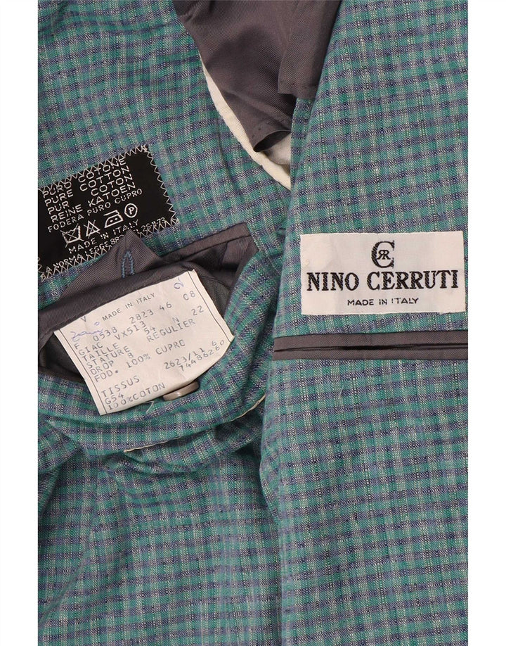 Nino Cerruti Chaqueta tipo blazer de 2 botones para hombre IT 54 2XL Algodón a cuadros azul