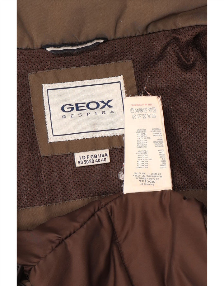 Geox Mens Respira Bomber Jacket UK 40 Large Marrón Poliéster