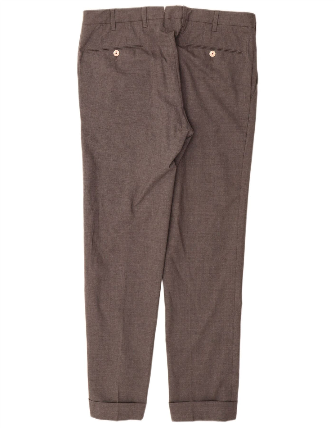 VINTAGE Pantalón de traje delgado para hombre IT 48 Medio W32 L31 Lana gris