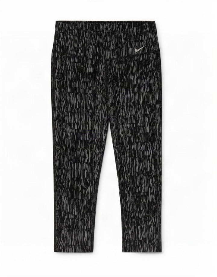 Nike Leggings capri Dri Fit para mujer con patrón abstracto, talla S, color negro