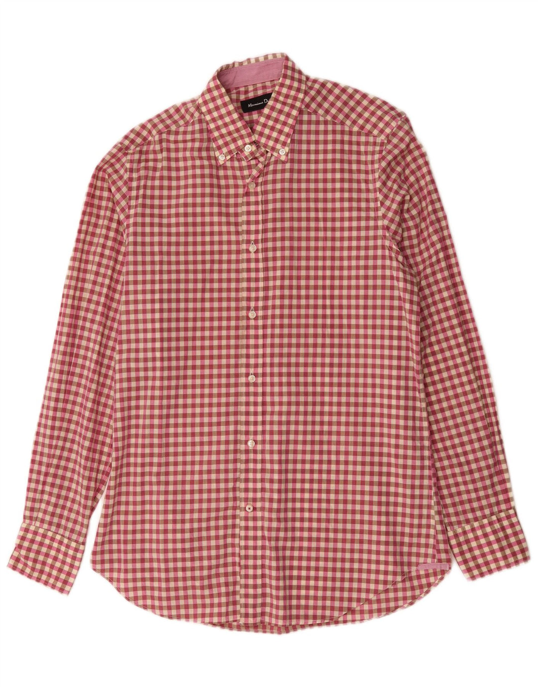 Camisa Massimo Dutti Hombre Cuadros Small Rosa