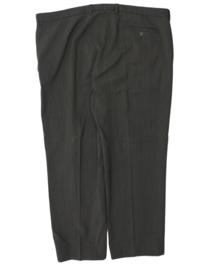 Marks & Spencer Pantalón de traje recto para hombre W44 L30 Poliéster gris