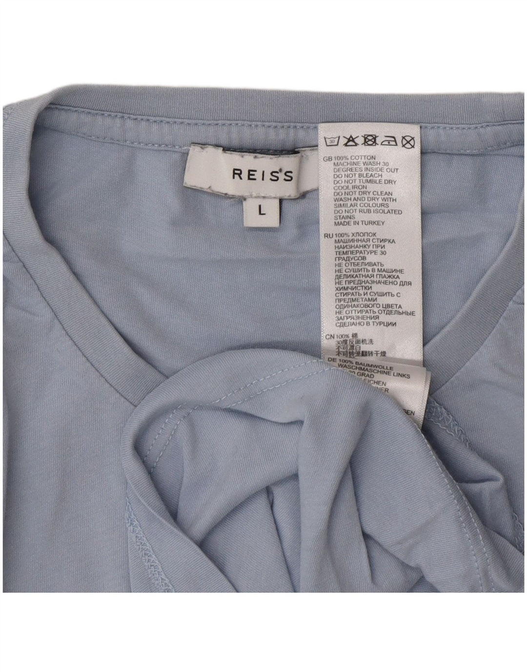 Reiss - Camiseta para hombre, talla grande, color azul, algodón