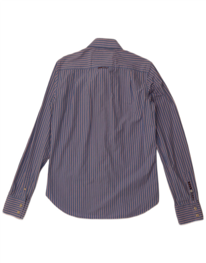 Camisa Superdry Hombre De Algodón A Rayas Azul Medio