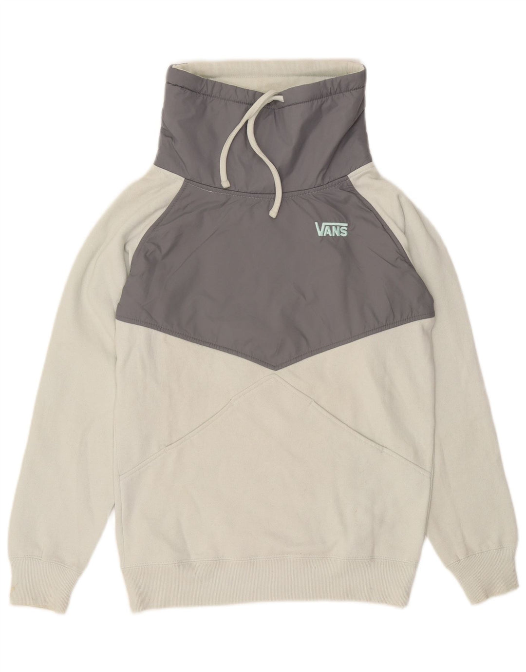 VANS Sudadera tipo jersey para mujer UK 10 Small White Colourblock Cotton