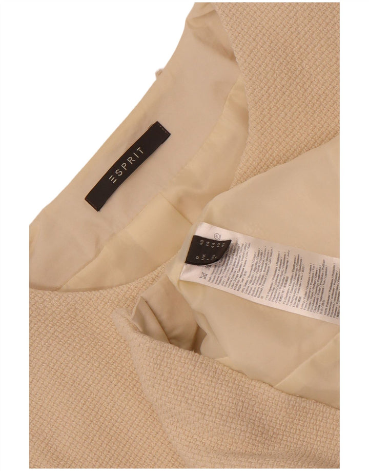 Esprit Chaqueta tipo blazer corta con cremallera completa para mujer Reino Unido 44 Grande Algodón blanco