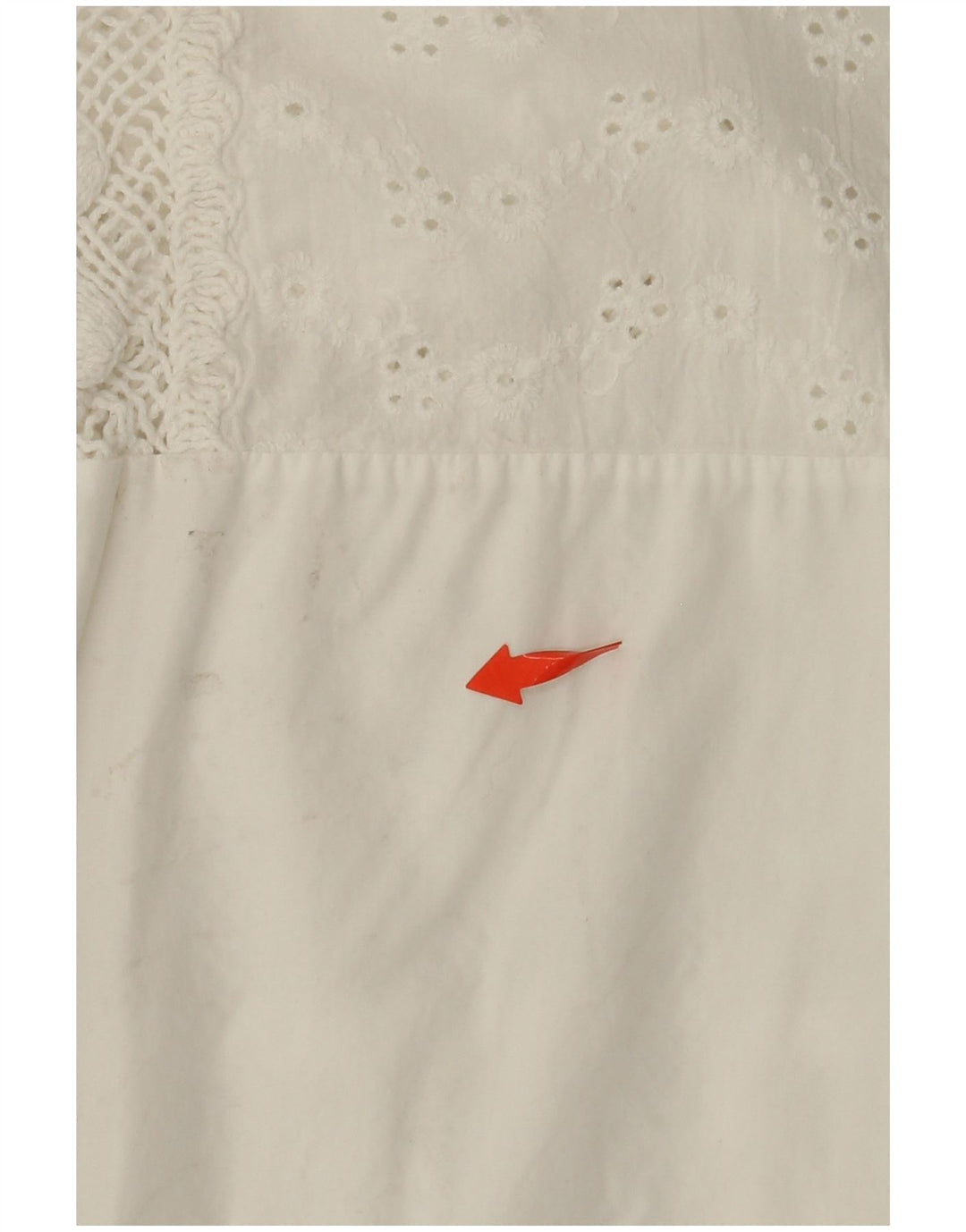 VINTAGE Mujer 3/4 Manga Camisa Blusa Reino Unido 14 Medio Blanco Floral Algodón