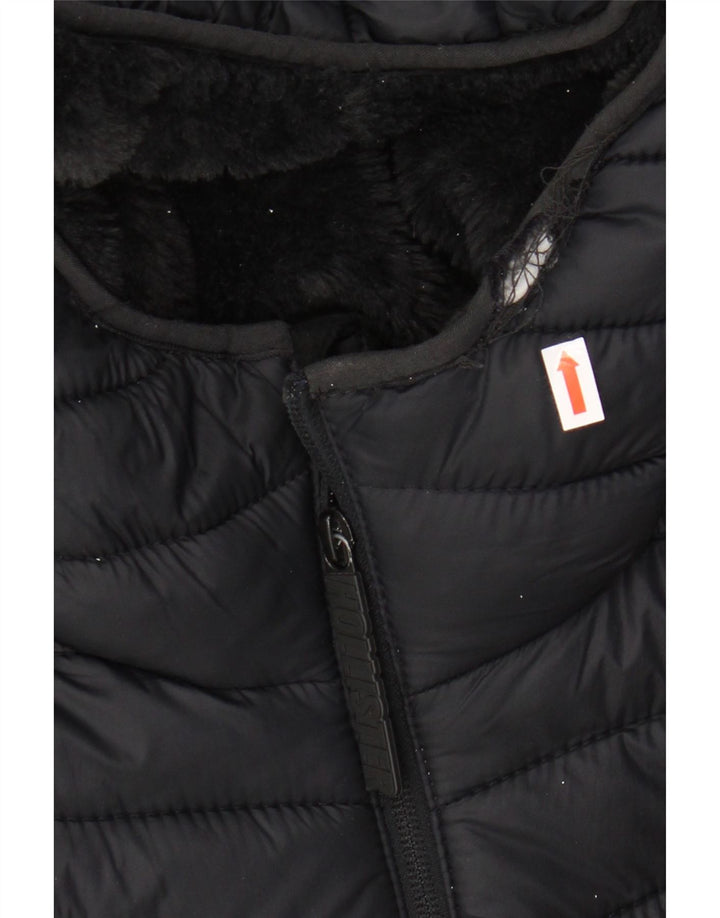 HOLLISTER Chaqueta acolchada con capucha para hombre UK 34 XS Nylon negro