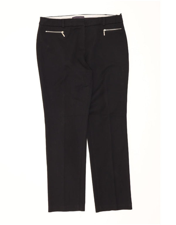 Marks & Spencer Pantalones informales ajustados para mujer UK 40 Large W34 L30 Negro