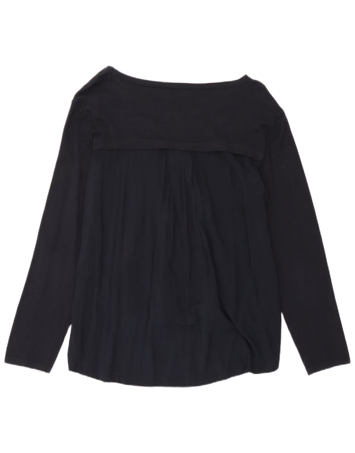 Armani Jeans Mujer Top Manga Larga UK 12 Medio Azul Marino