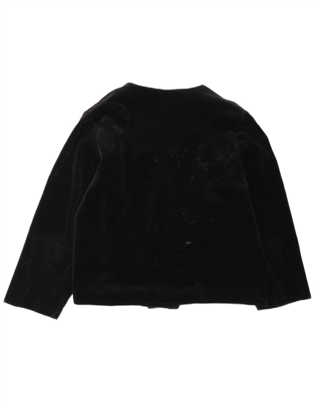 Vintage mujer terciopelo chaqueta blazer de gran tamaño Reino Unido 14 algodón negro medio