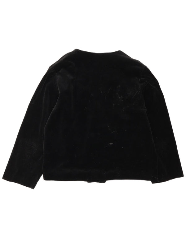 Vintage mujer terciopelo chaqueta blazer de gran tamaño Reino Unido 14 algodón negro medio