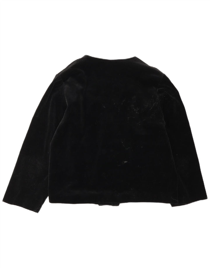 Vintage mujer terciopelo chaqueta blazer de gran tamaño Reino Unido 14 algodón negro medio