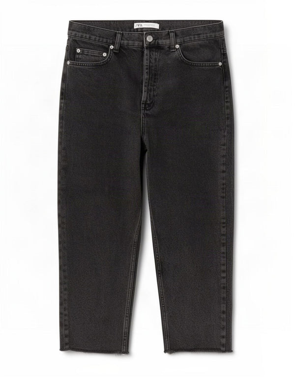 Zara Jeans recortados para hombre EU 44 Large W34 L25 Algodón negro