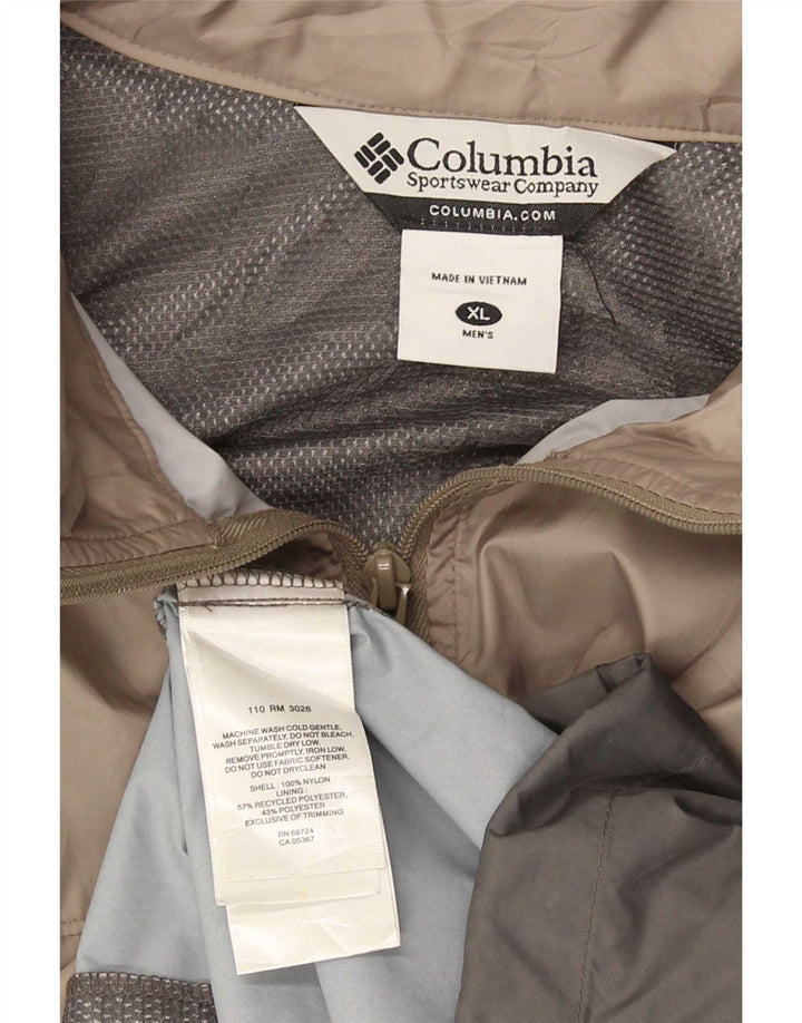 Columbia Chubasquero Hombre UK 42 XL Nylon Color Block Gris