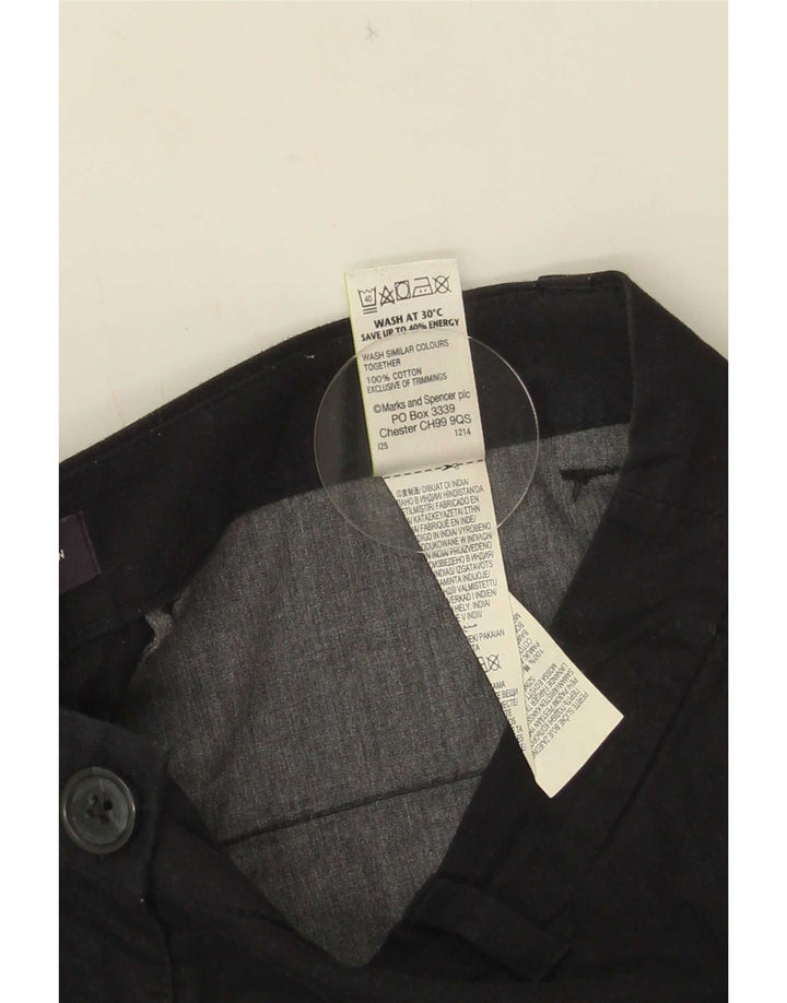 Marks & Spencer Pantalones cortos chinos para mujer UK 12 Medium W30 Algodón negro