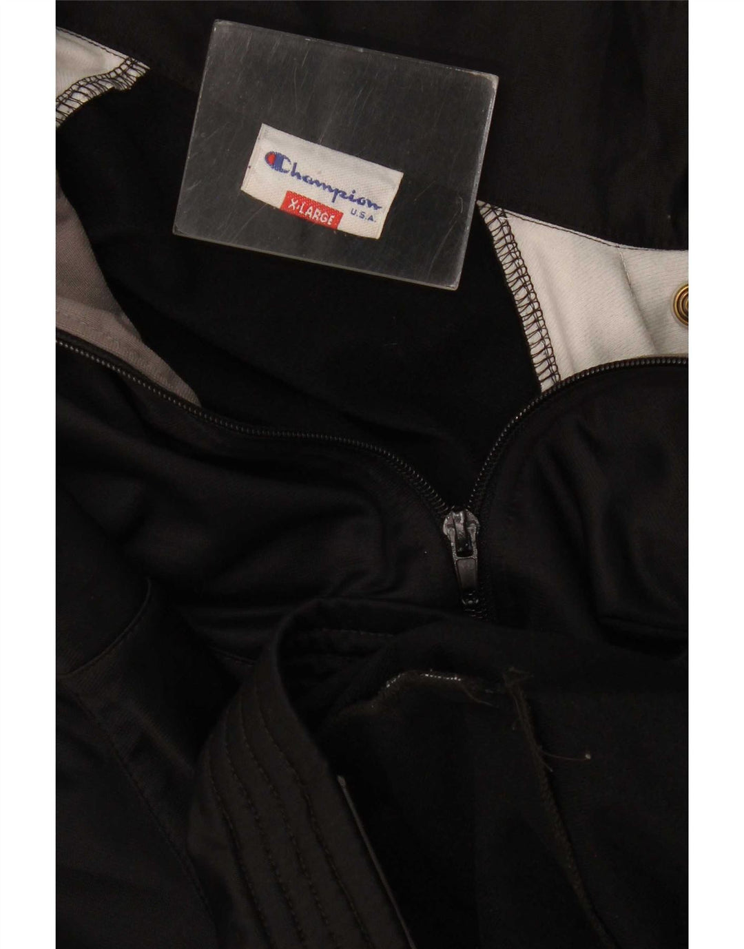 Champion Chaqueta de chándal gráfica para hombre XL Black Colourblock