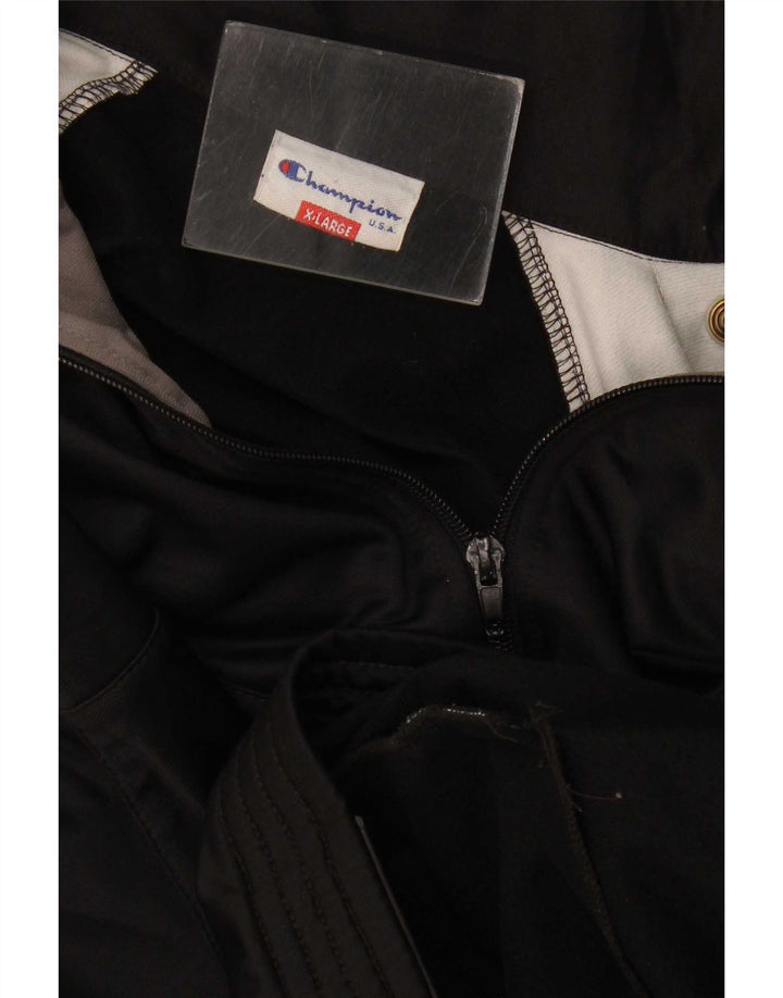 Champion Chaqueta de chándal gráfica para hombre XL Black Colourblock