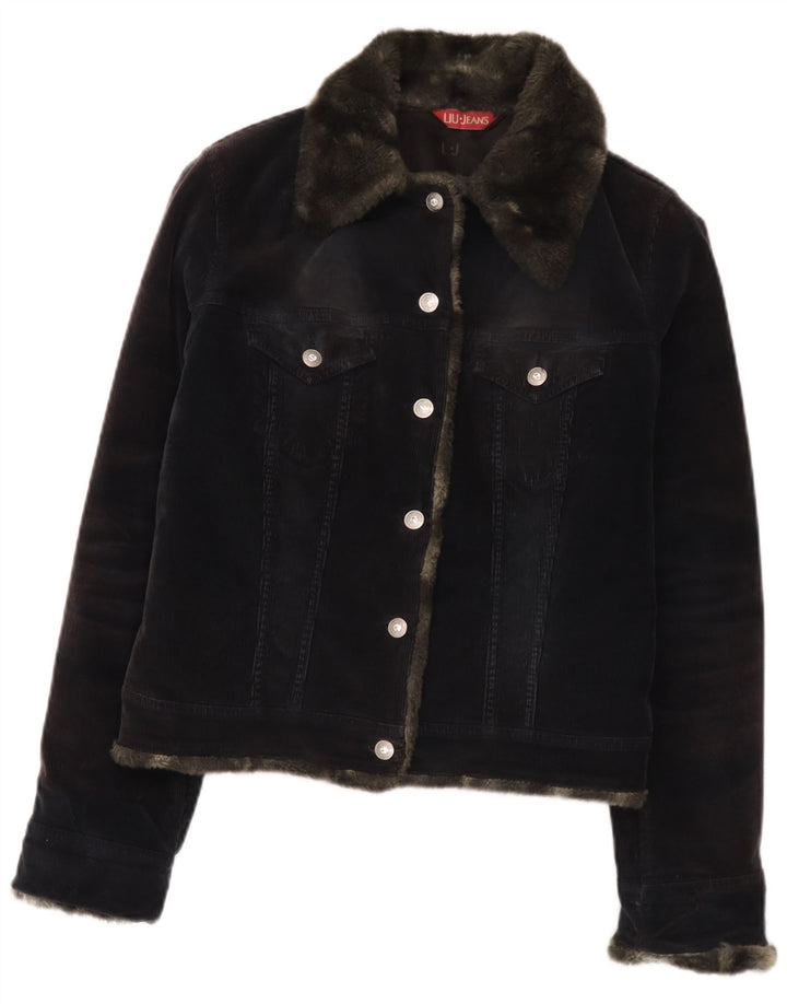Liu Jo Chaqueta de pana para mujer UK 44 Algodón gris medio
