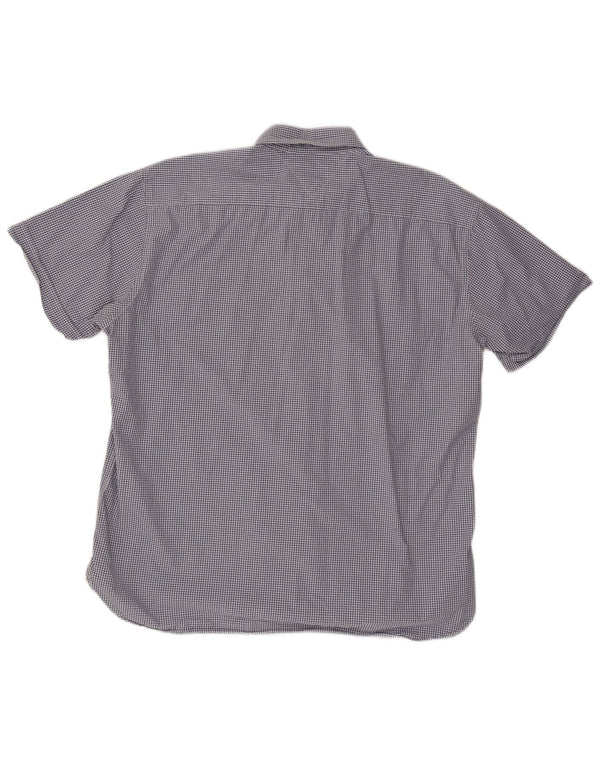 TOMMY HILFIGER Camisa de manga corta para hombre 2XL Algodón a cuadros azul