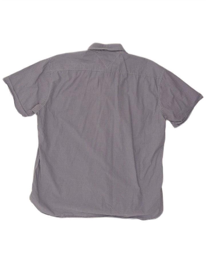 TOMMY HILFIGER Camisa de manga corta para hombre 2XL Algodón a cuadros azul