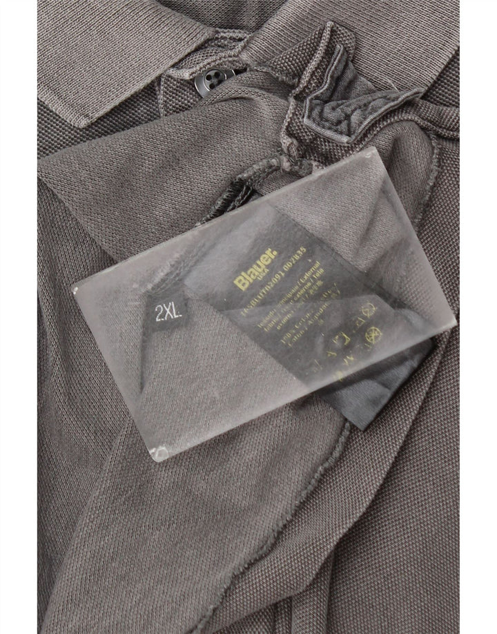 Blauer Polo Hombre 2XL Algodón Gris