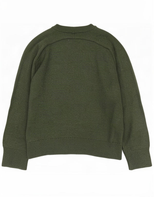 Abercrombie & Fitch - Jersey de cuello redondo para hombre, talla pequeña, algodón verde