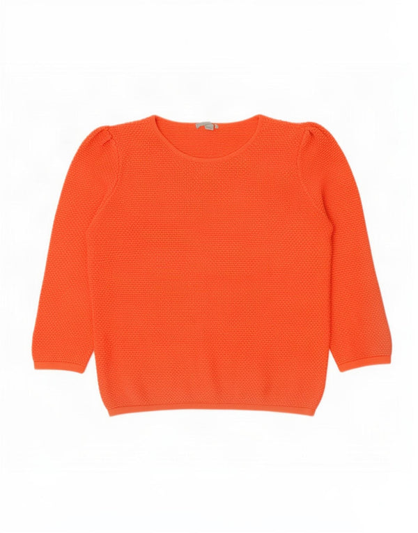 Cos Suéter tipo jersey con cuello barco y manga 3/4 para mujer UK 46 Grande Algodón naranja