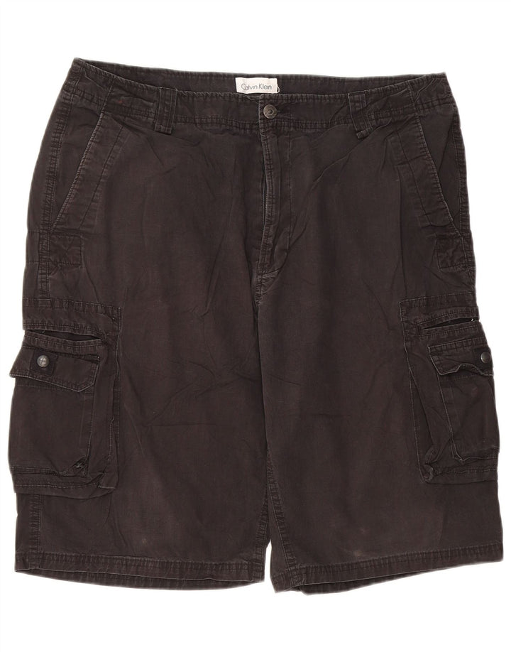 CALVIN KLEIN Shorts cargo para hombre W36 Grande Algodón negro