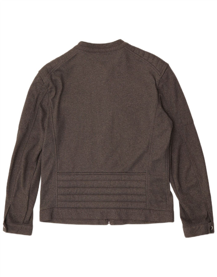 Zara Mens Zip Chaqueta Bomber Acolchada Reino Unido 40 Grande Gris